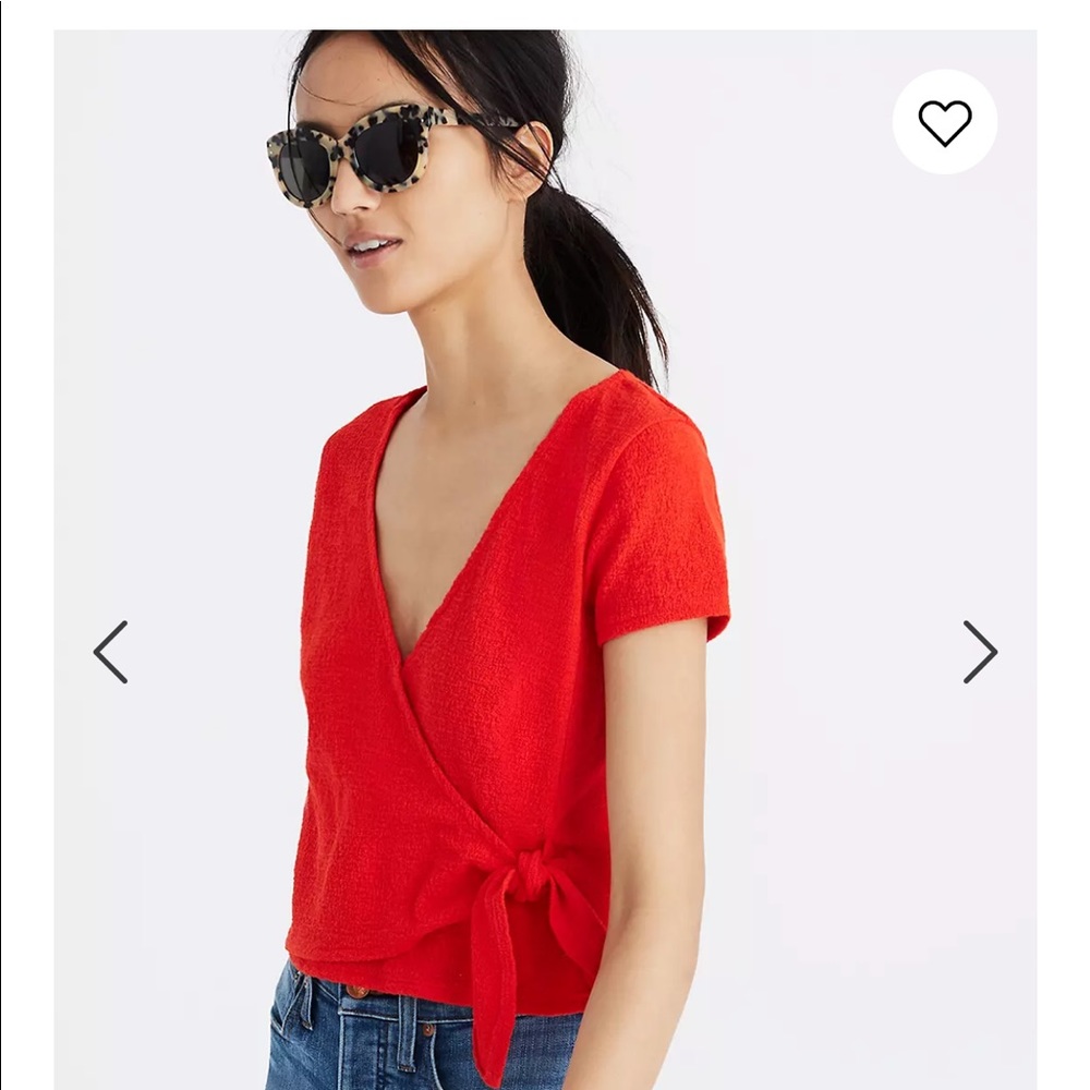 Madewell Texture and Thread Wrap Tie Top